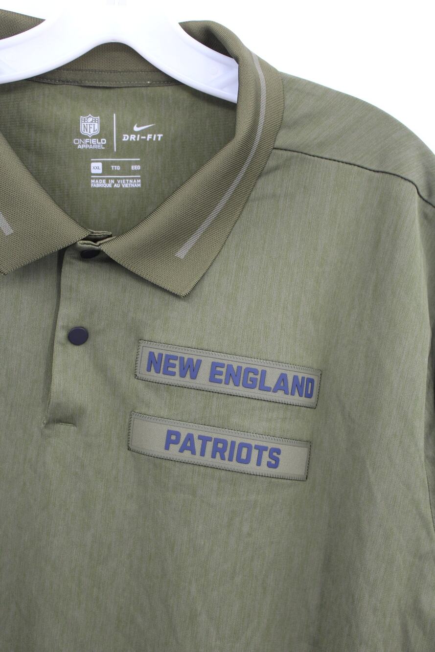 Nike New England Patriots Salute To Service Polo NFL Dri-Fit Men’s 2XL Green